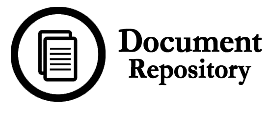 Documents icon in a circle next to words document repository