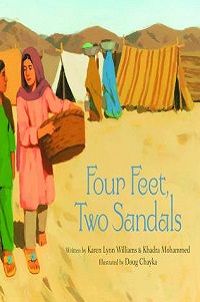 book cover for four feet two sandals