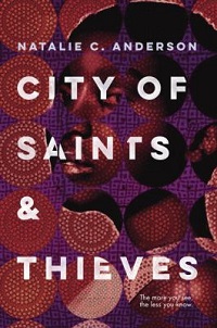 book cover for city of saints and thieves by natalie c anderson