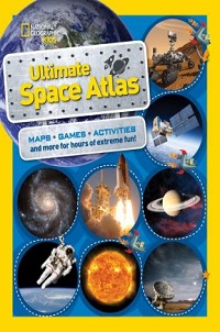 nonfiction book cover for ultimate space atlas from national geographic kids