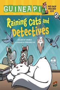 book cover for guinea pi number 5 raining cats and detectives