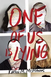 book cover for one of us is lying by karen m mcmanus