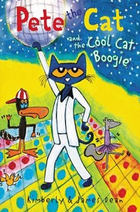 book cover for pete the cat and the cool cat boogie by kimberly and james dean